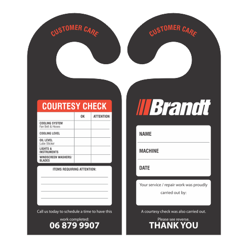 zBrandt - Courtesy Check Hanging Card plus die cutting