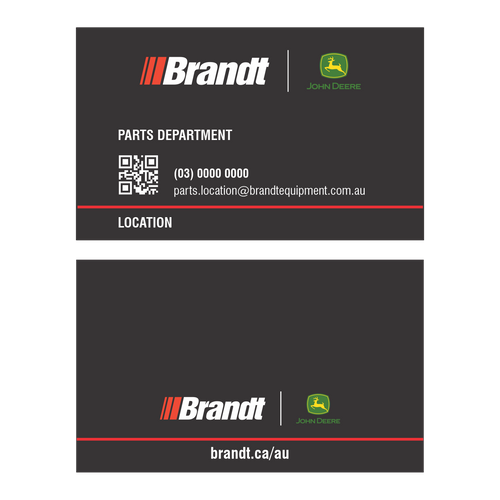 zBrandt - Parts Department Business Cards