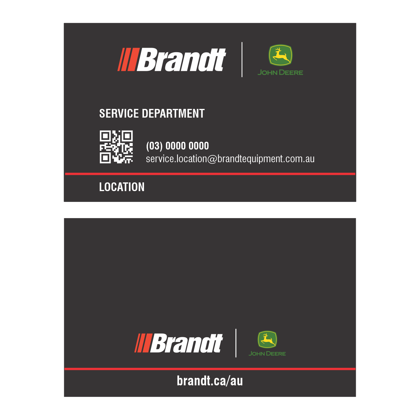 zBrandt - Service Department Business Cards