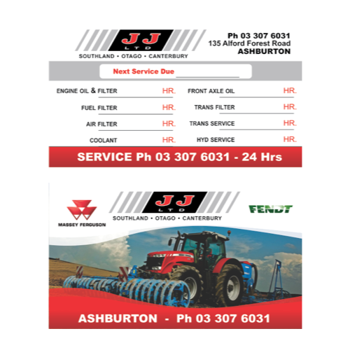 Tractor & Agricultural - Synthetic Service Stickers